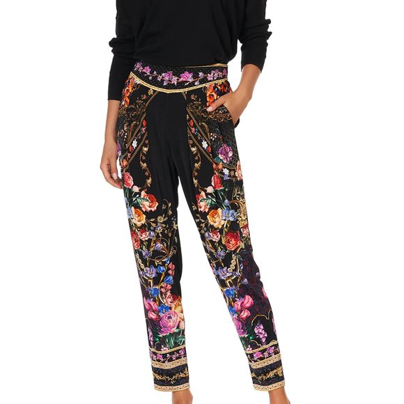 Camilla Pants - Camilla Harem Pants With Front Pleats Blushing Manor - Size XXL